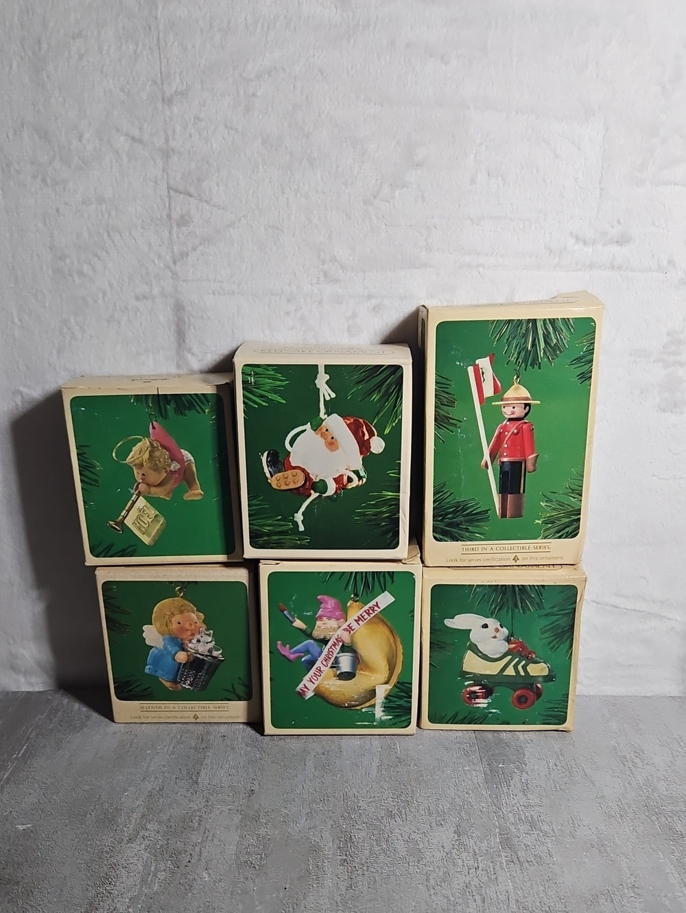 6 Vintage Hallmark Ornaments All NIB